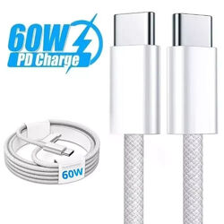 60W 3A USB C auf USB C Premium Ladekabel TYP C PD Datenkabel für Samsung iPhone