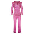 Damen Pyjama Set aus Oberteil +Hose Jersey Gr. 38 , 40, 42, 44,48  beere weiss