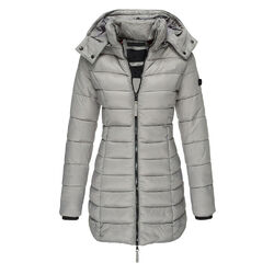 Damen Winter Langer Parka Damen Warme Jacke Steppmantel Mit Kapuze