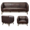 Ledergarnitur Fort William Sofa 3-Sitzer und 2 Clubsessel Polstermöbel 3+1+1