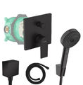 Hansgrohe Unterputz Vernis schwarz Duscharmatur Regendusche Duschsystem black