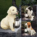 Solar LED Aussenleuchte Hund Skulptur Gartenlampe Hundelampe Leuchte Solarlicht