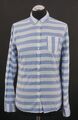 Tommy Hilfiger Damen Bluse S 4 blau hellblau gestreift Langarm Knopf Fitted D232