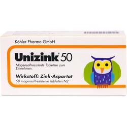 Unizink 50 mg magensaftresistente Tabletten, 50 St. Tabletten 3441621