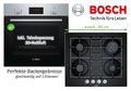 Gas Herdset Gasherd BOSCH Einbau Backofen + GAS Glaskeramik Kochfeld autark 60cm