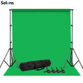 2x2m Fotostudio Hintergrundsystem Teleskop Stativ Hintergrund Tuch mit Klemme