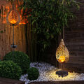 Außen Solarleuchte Gartendeko LED Flammen Design Erdspieß Stehleuchte 2er Set