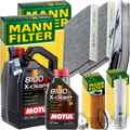 MANN INSPEKTIONSPAKET+6L MOTUL 5W-30 MOTORÖL passend für BMW 5er F10 F11 518-20d