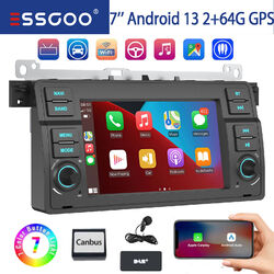 2+64G Android 13 Autoradio CarPlay GPS Navi DAB+ BT RDS WIFI für BMW E46 M3 MGZT