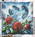 Diamond Painting Set 30x30 Diamantmalerei Rosen Herz Liebe Romantik runde Diaman