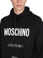 Moschino schwarzer Hoodie aus 100% Bio-Baumwolle mit weißem Logo Gr. 50 M L