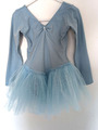 Tanzmuster Langarm Ballett Tutu mit Strass Ballettanzug blau Gr. 116 / 122