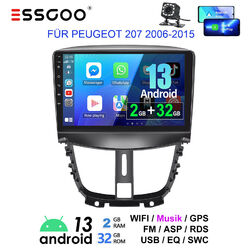 Für Peugeot 207 2006-2015 GPS Navi Bluetooth APPLE CARPLAY Android 13 Autoradio