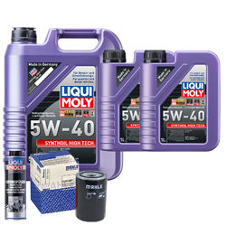 Motoröl 5W40 LIQUI MOLY Synthoil High Tech 7L+MAHLE Ölfilter +Spülung