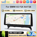 12,3" Android 14 Autoradio Octa Core 64GB LTE 4G GPS Navi Für BMW X3 F25 F26 NBT