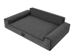 Orthopädisches Hundebett GLAMOUR Bett Sofa Kissen L Schlafplatz Schwarz Ökoleine