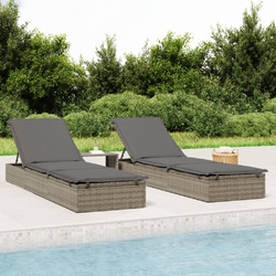 Sonnenliege Gartenliege Liegestuhl Relaxliege Strandliege Poly Rattan Grau