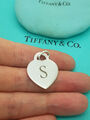 Tiffany & Co. Herz Alphabet Buchstabe Initiale "S" Anhänger Charm in Sterlingsilber