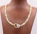 Hearts & Kisses diamantgeschliffene Kettenkette 14K gelb weiß vergoldet versilbert