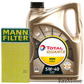 MOTOROEL TOTAL  MANN OELFILTER W 610/4 QUARTZ ENERGY 9000 5W40 5L FUER NISSAN