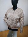 H&M Damen Jacke Gr. 38 M Steppjacke Übergangsjacke Blouson Beige Leicht TOP