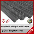 Wellplatten Lichtplatten Acrylglas Sinus 76/18 Wabenstruktur graphit