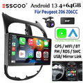 DAB+ Autoradio 4+64G Android 13 KAM Für Peugeot 206 206CC GPS BT FM RDS SWC WIFI