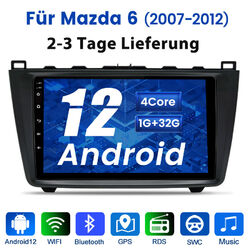 9"Android 12.0 Autoradio GPS Navigation 1+32GB Für Mazda6 2007-2012 DAB RDS WIFI