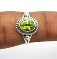 2.30 GM 925 Sterlingsilber Natürlich Peridot Schliff Edelstein Handgemacht Ring