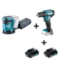 Makita 12V Akku Bohrschrauber DF333DSAE | 2x Akku 2,0 Ah + Makita DBO180Z 18V