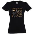 Youth Designz Katze Gute Laune Spruch Damen T-Shirt Print Logo Sprüche Cat Süß