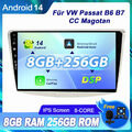 8GB+256GB FÜR VW PASSAT B6 B7 CC MAGOTAN ANDROID 14 AUTORADIO CAR PLAY NAVI GPS