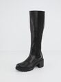 HEINE Damen Leder Stiefel mit Stretcheinsatz "schwarz" Gr. 40 UVP: 199€ 14.29