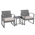 B-Ware SVITA LOIS L Poly Rattan Sitzgruppe Gartenmöbel Garnitur Sessel Set Grau