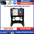 32GB Für Peugeot 3008 5008 2013-2015 Android 14 Car Autoradio Stereo IPS Carplay