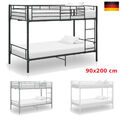 Metall Etagenbett 90x200 cm Kinder Hochbett Bett Doppel Stockbett Spielbett Weiß