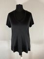 Champion Damen T-Shirt Gr. L V-Ausschnitt easy fit schwarz shirt 8278