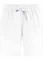Leinen-Paperbag-Shorts mit Bindeband Gr. 36 Weiß Damen-Bermuda Kurz-Pants Neu*