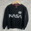 Alpha Industries Pullover Herren Extra Large NASA Schwarz XL Flight Sweater Sweatshirt