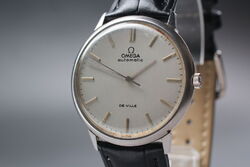 Vintage [Fast NEUWERTIG] OMEGA DE VILLE Silberne Automatik-Herrenuhr aus Japan