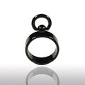 BDSM Schwarz Finger Ring der O  6,5mm breit SSLO mit beweglichem Ring Edelstahl