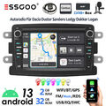 DAB+ 32G Autoradio Android 13 Carplay GPS NAVI RDS Für Dacia Sandero Logan Lodgy