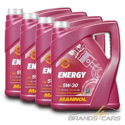 MANNOL 4x 5 L LITER ENERGY 5W-30 MOTORÖL MOTOREN-ÖL 50133345### PASSEND FÜR VW 503.01/502.00/501.01/505.00 ###