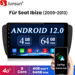 DAB+ Android 12 Für Seat Ibiza 6j 2009-2013 Autoradio GPS Navi Carplay RDS 4+64G