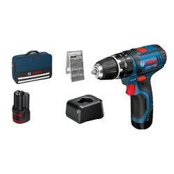 Bosch Akku-Schlagbohrschrauber GSB 12V-15 mit 2x 2,0 Ah Akku + Lader in Tasche