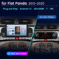 7" Autoradio GPS Navi SWC DAB+ Carplay 2+32G Android 13 Für Fiat Panda 2012-2020