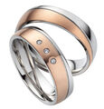 Paar Ring Eheringe Partnerringe Verlobungsringe Edelstahl rose silber + Gravur