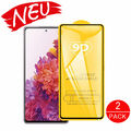 2x Displayschutz Panzer - Schutzglas mit Rand schwarz für Samsung Galaxy S20 FE 