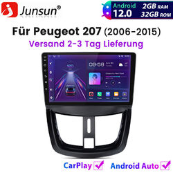 9" Android12 Autoradio Carplay 2+32GB Für Peugeot 207 2006-2015 GPS Navi BT WIFI