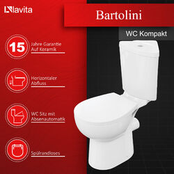 Einteilige Stand-WC ECO | Komplett-Set | WC deckel | Keramik Toilette